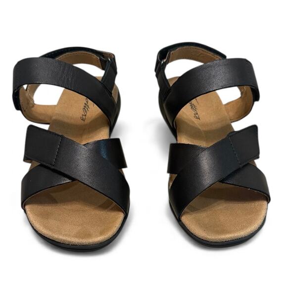 Trotters River Sandal Leather Shoe Strappy Summer Black Comfort Memory Foam 5.5 - Picture 4 of 12